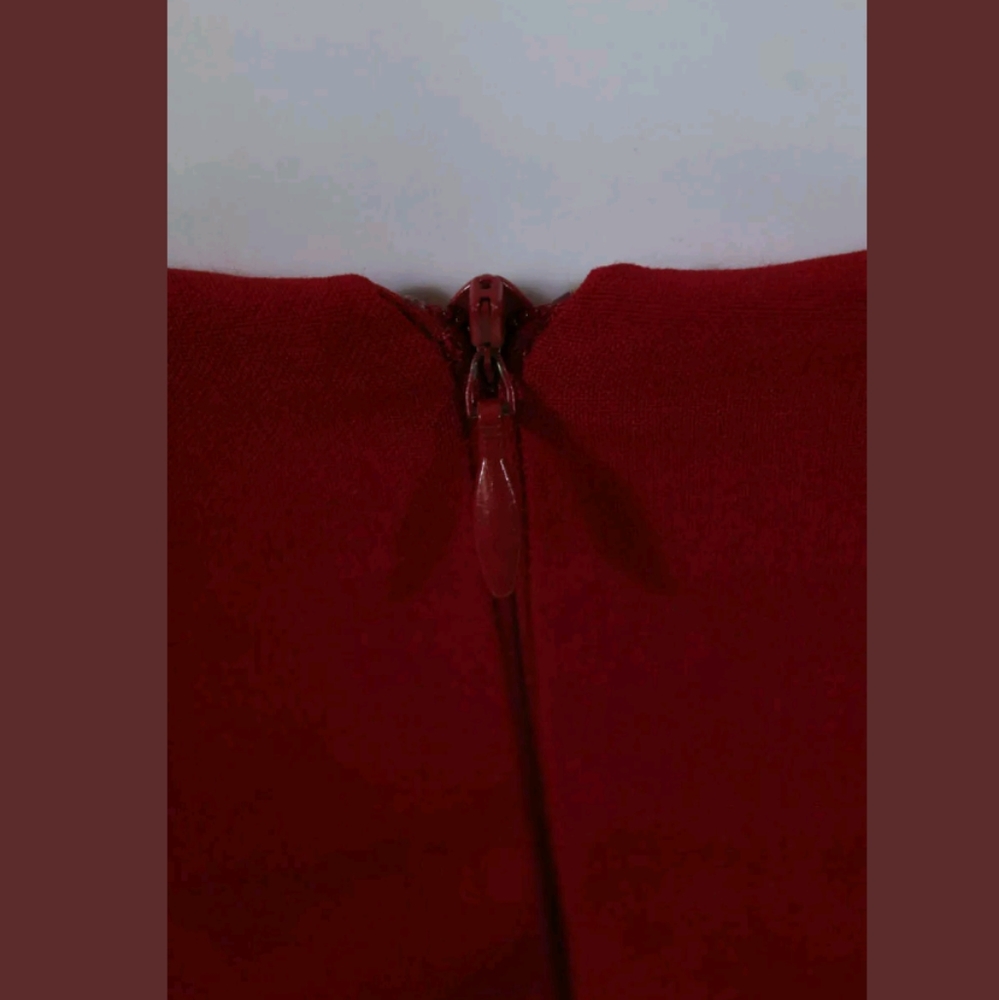 MASON STRAPLESS V NECK MINI PEPLUM DRESS RED 0 ZIP - Picture 4 of 7